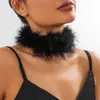 Europeu e Americano Transfronteiriço Exagerado Festa Curto Xadrez Doce Fresco Pena Gola Fita Pompom Nicho Feminino Colar