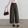 Pantalones rectos de nueve puntos, modernos y elegantes, para mujer, nuevo modelo otoño 2026, holgados y versátiles, de cintura alta, adelgazantes, adecuados para figuras petite.