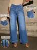 Transfronterizo, diseño de ocultación en el bolsillo delantero, pantalones anchos de pierna recta holgados