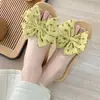Nuevos Zapatos de Lino Estilo 2026 para Mujer con Suelas Suaves y Lindo Moño para Uso en Casa sobre Pisos de Madera Interiores, Zapatillas Antideslizantes de Verano
