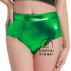 Shorts Metálicos de Cintura Alta Levanta Glúteos para Mujer Brillantes Sexys para Festival de Baile Carnaval