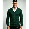 2026 Comercio Exterior Transfronterizo Otoño e Invierno Suéter Cardigan de Color Sólido con Cuello en V para Hombre Ropa de Punto Ajustada Casual Chaqueta para Hombre
