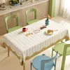 Lindo Gato Dibujo Animado Estilo Nuevo Tela de Hilo Mantel Impermeable y a Prueba de Aceite Mantel Doméstico Antideslizante Protector