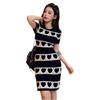 Vestido de Punto Jacquard Dulce y Picante Estilo Coreano, Vestido Mini Bodycon de Manga Corta Ajustado, Vestido Entallado a la Cintura para Chicas Picantes