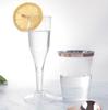 Vaso desechable de champán de 6.5 oz, copa de plástico en polvo color oro rosa, copa de vino tinto, vaso para bebidas, vaso de cóctel delgado