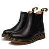 Zapatos Casuales de Cuero Genuino de Caña Alta Elásticos Slip-On Transfronterizos Botines Cortos de Moda Chelsea 2976