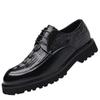 Sapatos Mocassins com Cadarço para Homens, Sapatos Formais Pretos com Cadarço e Bico Redondo, Adequados para Ternos, Sapatos de Couro Business Casual, Dropshipping Disponível