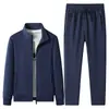 Traje de Sudadera 100% Algodón Primavera y Otoño Terciopelo Mismo Estilo Sudadera Traje de Dos Piezas Holgado Talla Grande Pantalones de Chándal de Terciopelo