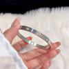 Pulsera de Titanio de Lujo Ligero Sentido de Alta Gama Zircón para Mujer Sentido de Alta Gama Círculo de Estrella Gimmel Cintura de Hombre Pequeño Pulsera para Pareja Pulsera Pulsera Joyería
