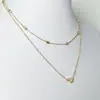 Joyería Transfronteriza Europea y Americana Collar Sencillo de Moda para Mujer Cadena para Suéter de Cobre Doble Capa Corazón de Melocotón Multicapa Clavícula Venta al por Mayor