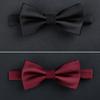 Traje formal para hombre de poliéster seda de alta calidad con 1200 puntadas, moda británica, estilo coreano, pajarita de mariposa de doble capa