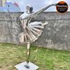 Meninas dançam balé estátua de aço inoxidável música dança tema cultura escultura simples área turística decoração ao ar livre