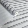 Papel Tapiz Simple de Madera Falsa 3D para Sala de Estar, Estudio, Pared de Fondo, Hotel, Estilo Chino Nuevo de Lujo Ligero Papel Tapiz de Raya Falsa de Rejilla