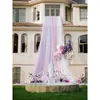 Cortina de Malla de Gasa para Techo de Boda de Colores Arcoíris Red de Fondo Decoración de Ambiente para Patio Pequeño y Centro Comercial