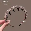 2025 Novo Aro de Cabelo de Cristal Elegante Headwear de Cabelo Prensado Feminino Presilha de Cabelo de Cristal Exquisita Acessível Luxo Presilha Clipe de Cabelo Aro de Cabelo Acessórios de Cabelo