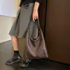 Bolsa Grande de Palha Vintage Feminina 2026 Nova Outono Versátil Bolsa de Ombro Único Simples Diária Bolsa de Ombro Único para o Trabalho