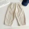 Valle del Viento 2026 Invierno Nuevo Retro Versátil Pantalones de Pana para Niños Elegantes Unisex para Niños Pantalones Rectos con Forro de Terciopelo