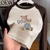 Camiseta de Manga Larga Patchwork para Niña, Capa Base de Forro Polar Otoño Invierno, Nueva, Elegante, Ropa Interior para Bebé, Cuello Redondo, Top Versátil, de Moda
