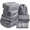 Bolsa de almacenamiento para viaje juego de siete piezas bolsa de almacenamiento para clasificación de ropa de maleta engrosada de viaje juego de 7 piezas fabricante