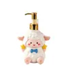 Lindas y adorables botellas dispensadoras 3D con forma de cordero para loción, botellas vacías para uso en el baño, champú, gel de ducha y jabón de manos