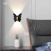 Pegatinas de Pared de Mariposas Sala de Estar Dormitorio Luz de Inducción de Mariposa Lámpara de Pared Estéreo 3D Atrezzo Decorativo Accesorios para el Hogar