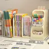 Caja de Almacenamiento de Libros de Escritorio Soporte para Libros Estantería Escritorio Papelería Portalápices Escritorio de Estudio para Niños Niñas Almacenamiento para Estudiantes