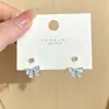 Brincos de zircônia em formato de laço, únicos, requintados, modernos, estilo doce para mulheres, luxo leve vintage com design de alta qualidade