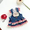 Faldas para Mascotas de Primavera y Verano, Faldas con Peto de Mezclilla y Cerezas, Faldas para Perros, Ropa para Perros y Gatos Mascotas, Atuendos de Paseo para Teddy Bichón