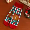 Calcetines Zhuji Calcetines de Navidad Calcetines para Hombre y Mujer Regalos Navideños de Invierno Calcetines Lindos de Dibujos Animados Coreanos Calcetines de Algodón Rojos Grandes