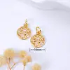Colgante Chapado en Oro de 14K que Conserva el Color con la Palabra "Fortuna" Pulsera de Amuletos Pequeños Accesorio Pulsera DIY Accesorios de Cuentas para Collares Venta al por Mayor D104