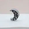 Prata Brilhante Lua Estrela Acessórios para Joias DIY Pingente Charme Cadarço Contas Decorativas Pingente de Bolsa Contas