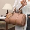 Bolso Boston Retro de Mano Bolso Cruzado de Cuero Granulado para Mujer 2025 Nuevo Bolso Almohada de Color Contrastante de Nicho de Gama Alta