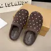 Pantuflas cómodas sin cordones, punta redonda, estampado de lunares, estilo coreano para otoño 2026, para mujer, suela gruesa, punta cerrada, diseño de media zapatilla, únicas y retro