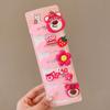 Nuevo pasador para el cabello infantil de oso de fresa para niñas, nuevo estilo de celebridad de internet, tarjeta para el cabello estrella Delu, niña pequeña, lado nube, pinza BB