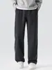 Ropa de Hombre Fengshe / 2026 Otoño-Invierno Nuevos Pantalones Casuales de Imitación de Piel de Vaca para Hombre Estilo Americano Sueltos Rectos Elásticos Pantalones Casuales