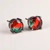 Pendientes de Cristal de Zirconia Blanca Redonda con Garras Cuatro, Explosiones Blancas K Blancas de Shein Transfronterizos para Mujer, 8 mm, Joyería de Oreja Simple de Moda Versátil