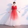 Novo Vestido Grande de Performance para Coro Feminino, Saia Longa, Corte Justo, Elegante para Apresentação de Recital de Canções, Host, Maestro, Vestido de Noite
