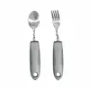 Cuchillo, Tenedor y Cuchara Adaptables Anti-Sacudida de Acero Inoxidable con Mango de Caucho-Plástico para Comer de Personas Mayores, Set de Cubiertos para Rehabilitación