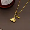 Novo Estilo Chinês Sand Gold Elefante Pulseira Pingente Pérola Cristal Contas Colar Design de Luxo Leve Conjunto de Ponta Atacado