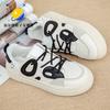Zapatos Blancos Diseño 2024 Nuevos Originales Combinan con Todo Zapatos de Tabla para Falda Estudiante Casual Estilo Americano Retro Zapatos de Tabla Deportivos Mujer