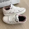 Zapatillas de lona blancas con estrellas para mujer, zapatillas versátiles de caña baja para estudiantes con rayas rojas y blancas, zapatos casuales transpirables y versátiles