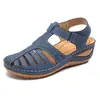 Deseo comercio exterior nuevo stock Amazon transfronterizo talla 43 zapatos planos para mujer sandalias con hebilla de velcro mujer