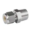 Conector Recto Terminal de Rosca Externa Terminal Recto Conector de Terminal Doble de Férula Terminal de Férula de Acero Inoxidable 304