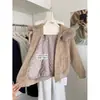 Abrigo versátil de invierno holgado, estilo coreano, dulce con lazos, cuello grande de pelo, chaqueta gruesa de algodón con capucha para mujer