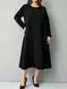 Otoño 2026 Nuevo Estilo Coreano Tallas Grandes Moda Suelto Diseño Adelgazante Decoración con Cremallera Vestido Largo Mujer