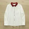 Cardigan Feminino de Gaze Dupla com Gola Color Block, Botões Múltiplos, Manga Longa, Estilo Artístico Simples, Nova Coleção Primavera 2026