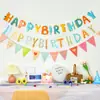 # Festa de Aniversário Feliz Crianças Primeira Festa de Aniversário Decoração Bandeira de Aniversário Cordão de Bandeirinhas Cenário Layout Bandeira Pendurada Bandeira Colorida Lote
