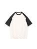 Camiseta Jianheng Americana de Cor Contrastante Manga Raglan Masculina Verão Secagem Rápida Absorção de Umidade Proteção Solar Solta Manga Curta Moda Camiseta Manga Meia para Mulheres