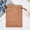 Bolsa de Lino Sintético Compuesto con Cordón, Bolsa de Empaque Sachet Vacío, Bolsa de Joyería con Cordón para Cuentas Budistas y Pulseras