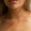 [Nanyao] Cadena Elegante de Acero Inoxidable para Mujer 05 Cadena de Perlas con Cierre Lateral Collar de Perlas Rígidas Dorado